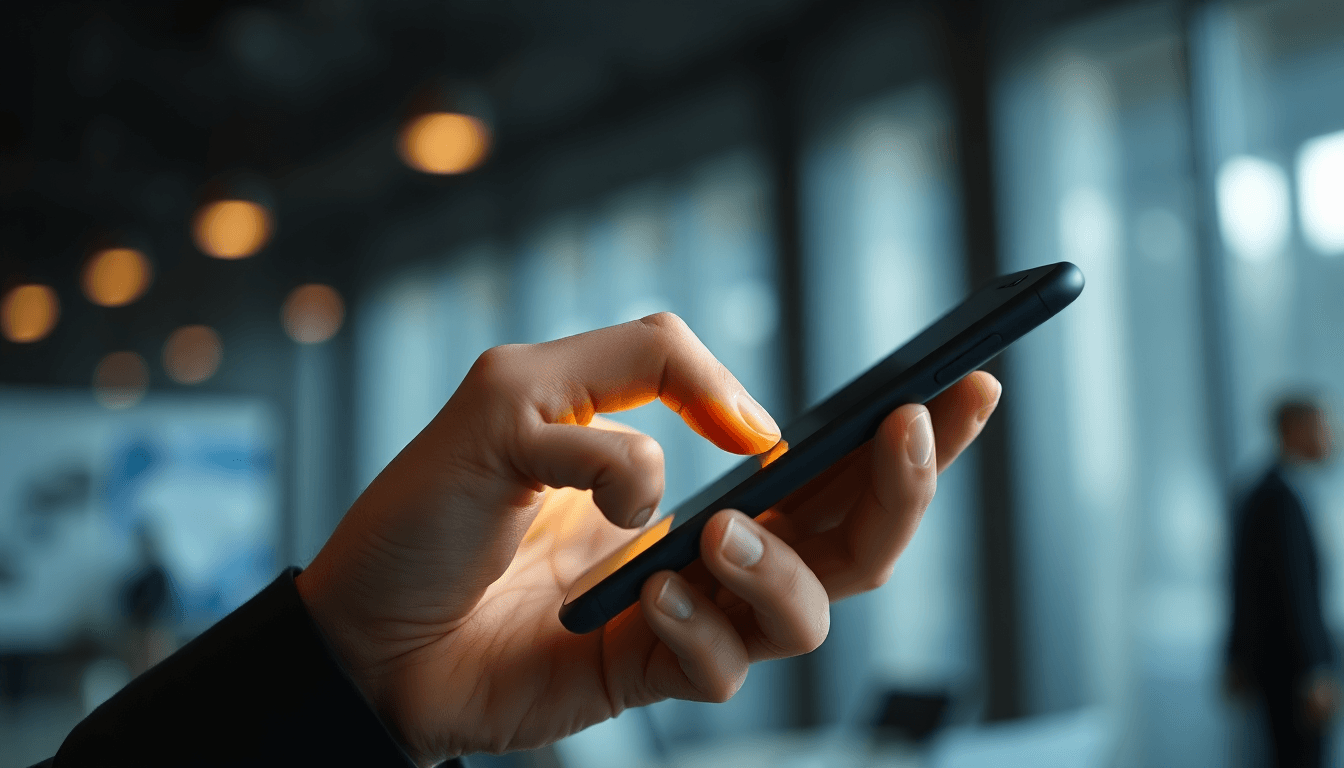 A producer sending a branded survey link from their phone